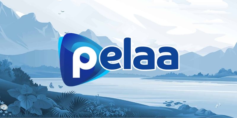 Pelaa logo on a backdrop of mountains