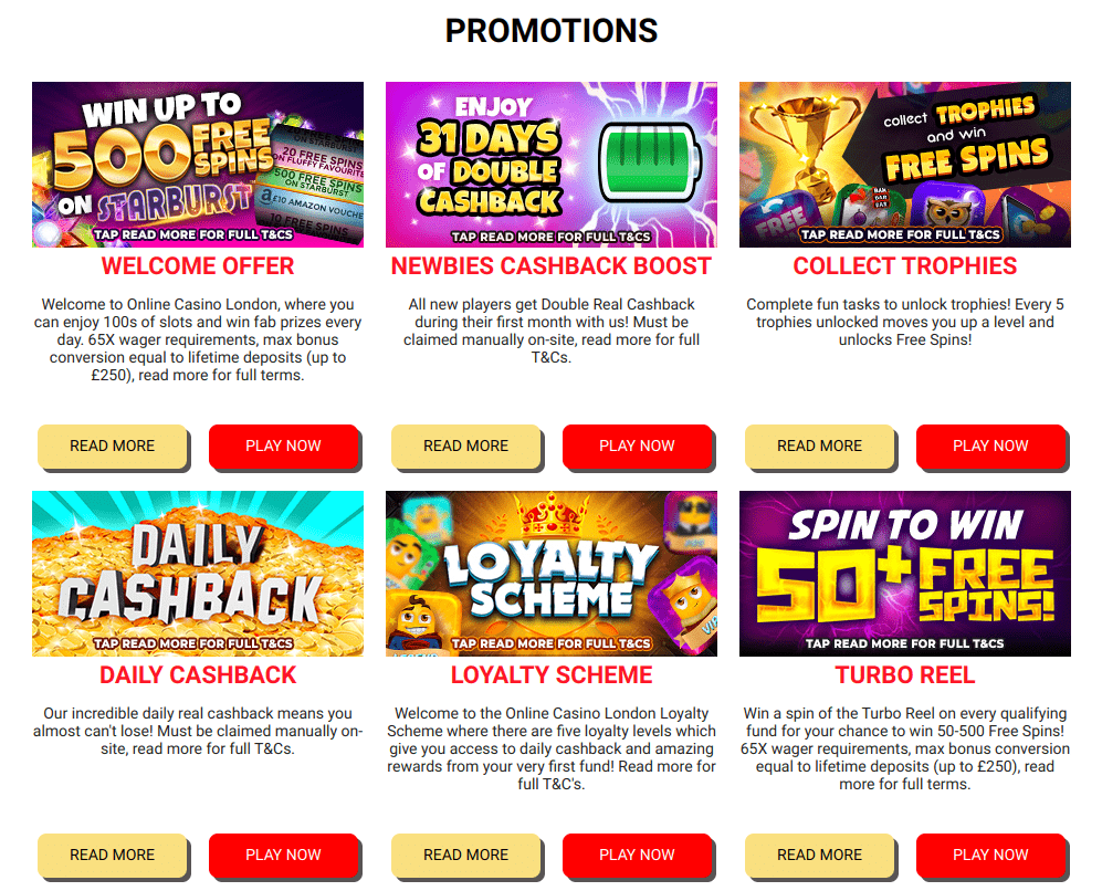 Online Casino London promotions