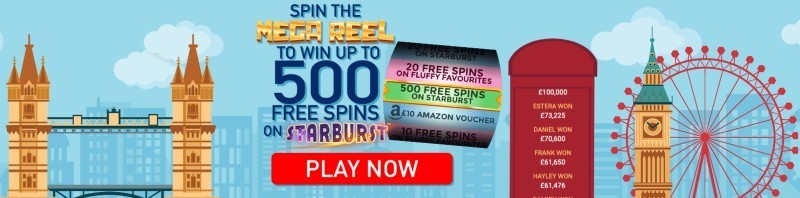 Online Casino London banner with welcome bonus