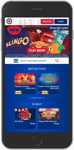 Preview of All British Casino on a mobile phone