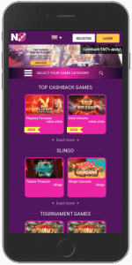 A preview of No Bonus Casino on a smartphone