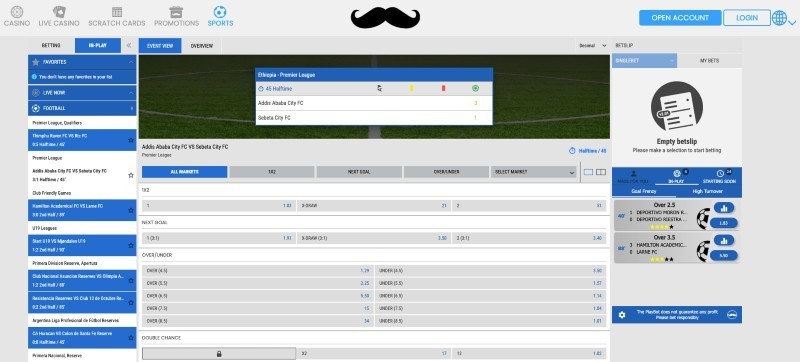 Screenshot of the Mr Play sportsbook