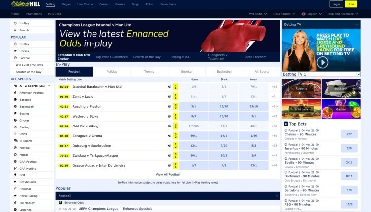 William Hill Sport Screenshot