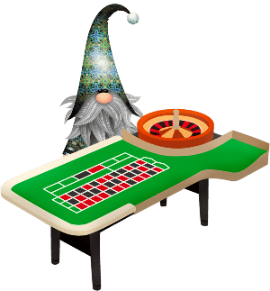 Roulette table and gnome