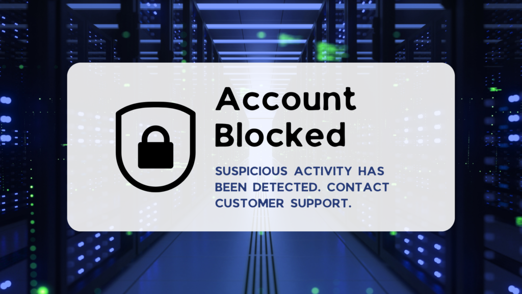 Image with the text "Account blocked"