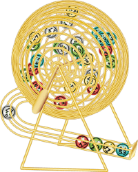 Bingo wheel drawing balls