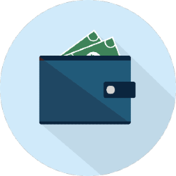 illustration of money in a wallet