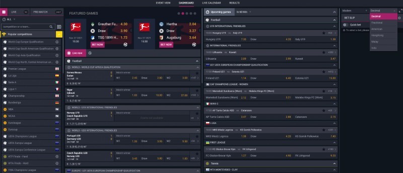 Screenshot of the King J sportsbook