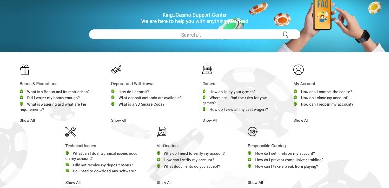 King J support center