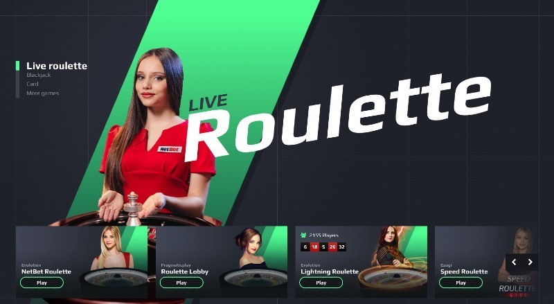Screenshot of the NetBet live casino section