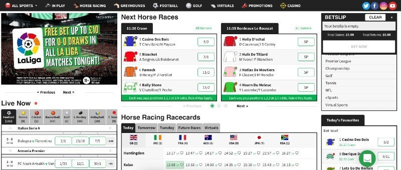 Screenshot of the Quinnbet sportsbook