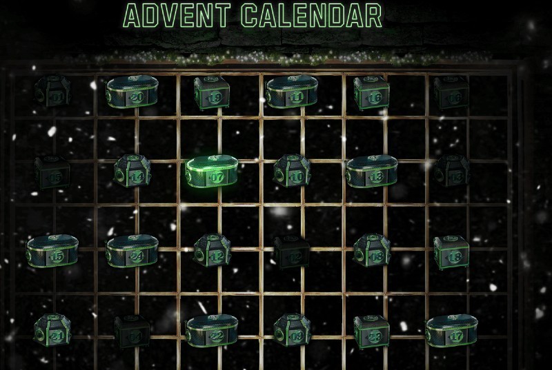 Screenshot of the Unibet advent calendar