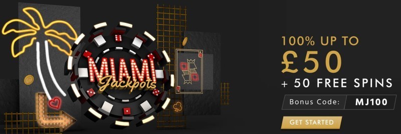 Welcome bonus offer at Miami Jackpots casino