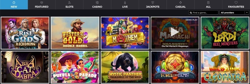 Screenshot of the Royal Swipe casino game selection