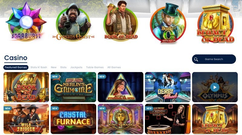 Screenshot of the Spin Rio game selection