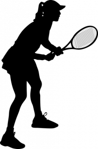 Female tennis player silhouet