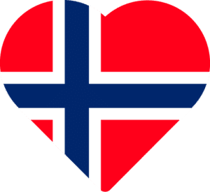 norsk flagg i hjerte