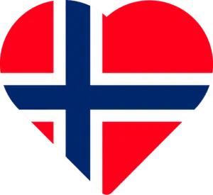 norsk flagg i hjerte