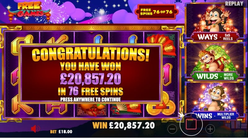 Big Win on 3 Dancing Monkeys