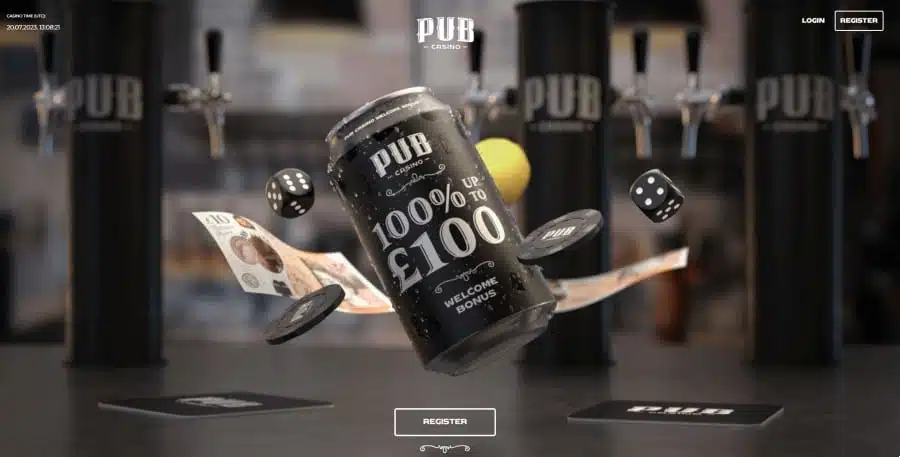 Pub Casino homepage