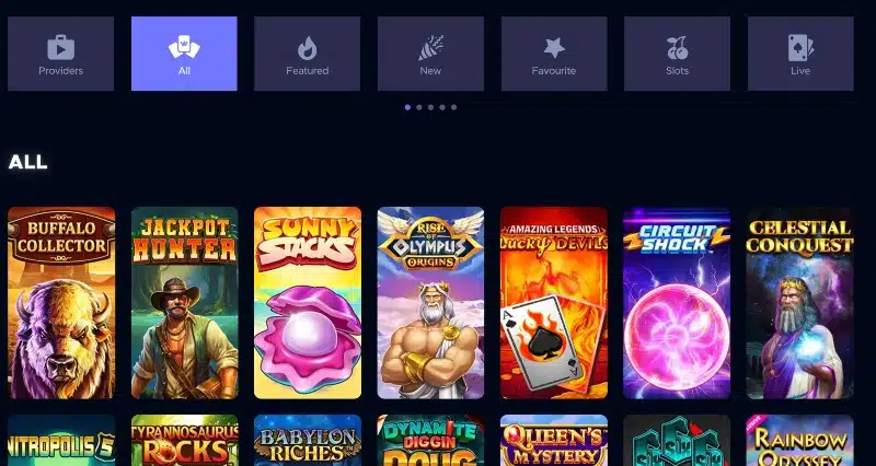 Betrino casino game selection