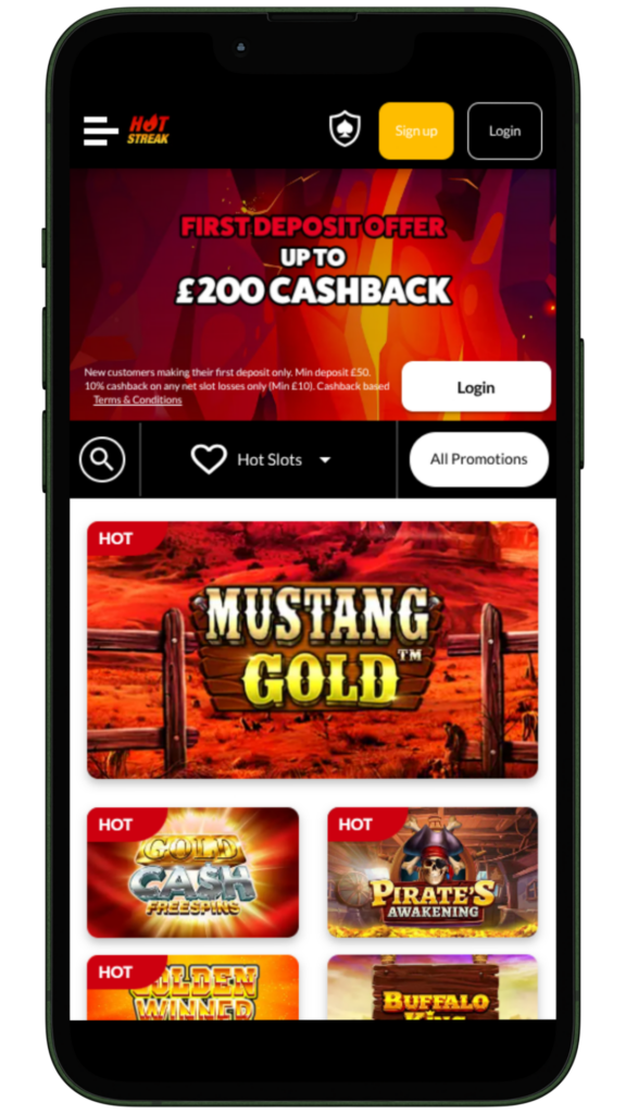 Hot Streak Casino on a smartphone