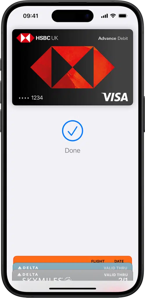 An iPhone showing an Apple Pay transaction