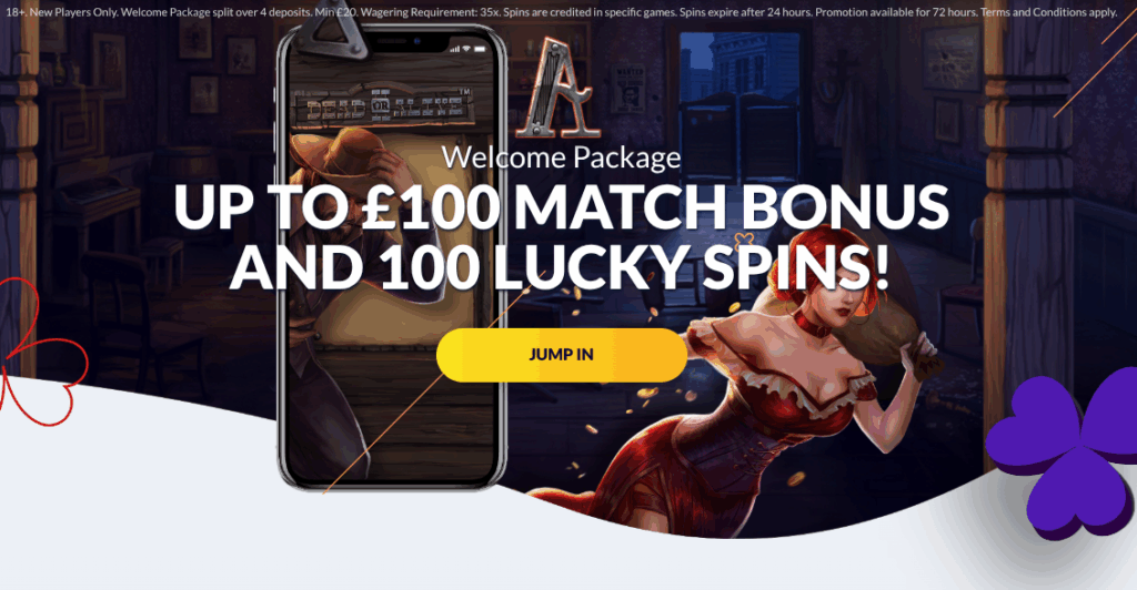 Playluck welcome bonus banner