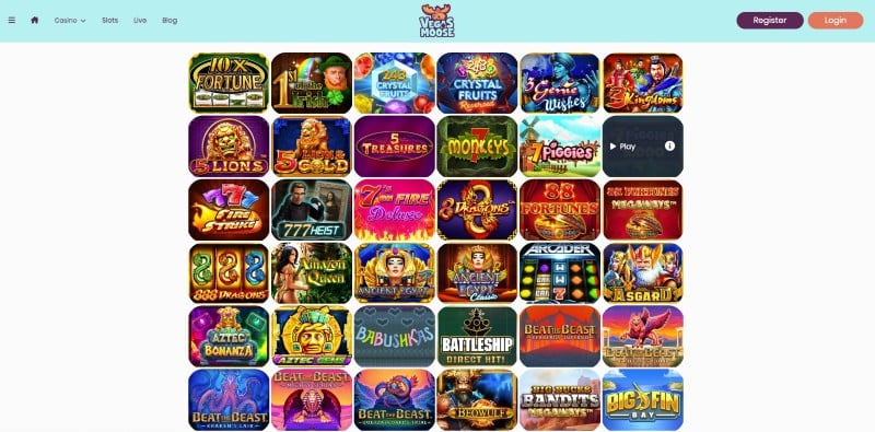 Vegas Moose game selection
