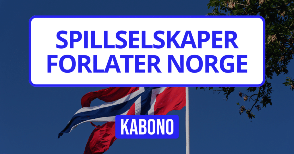 Image with the text "Spillselskaper forlater Norge"