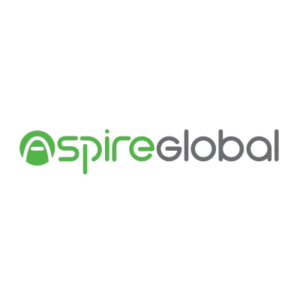 Aspire Global's logo on a white round background