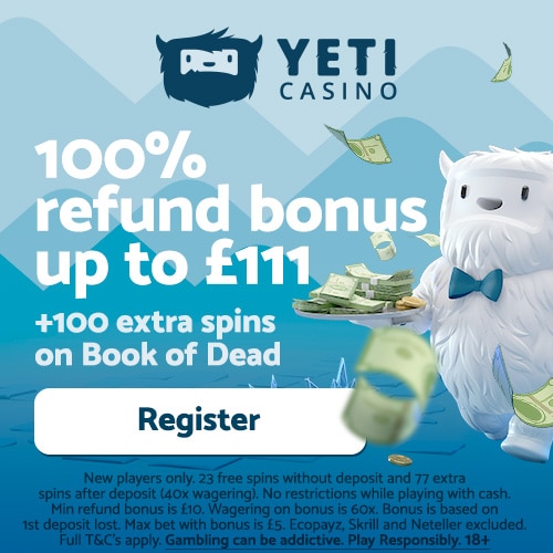 Yeti Casino welcome banner